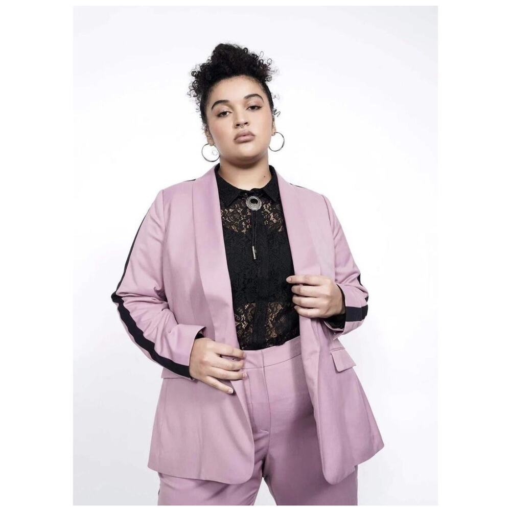 Wildfang The Empower Colorblock Tux Blazer Mauve Purple Black Size Small NWT